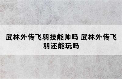 武林外传飞羽技能帅吗 武林外传飞羽还能玩吗